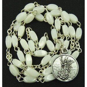 St Michael Chaplet Petit Chapelet Saint Michel White Beads